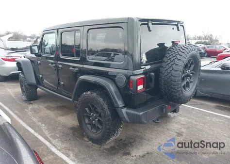 2025 Jeep Wrangler 4-Door Willys 4X4 z USA, uszkodzony, nr VIN 1C4PJXDNXSW509538